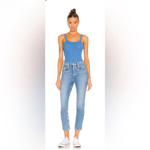 Re/Done Originals 90s High Rise Ankle Crop in bright faded blue Sz 26